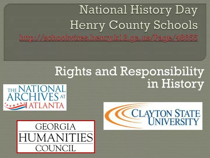 PPT National History Day Henry County Schools http//schoolwires