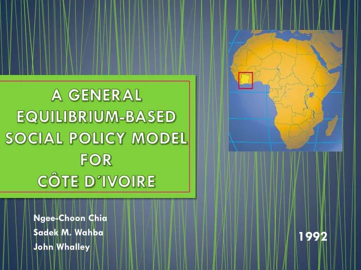 a general equilibrium based social policy model for c te d ivoire