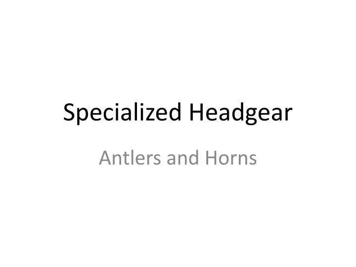 specialized headgear