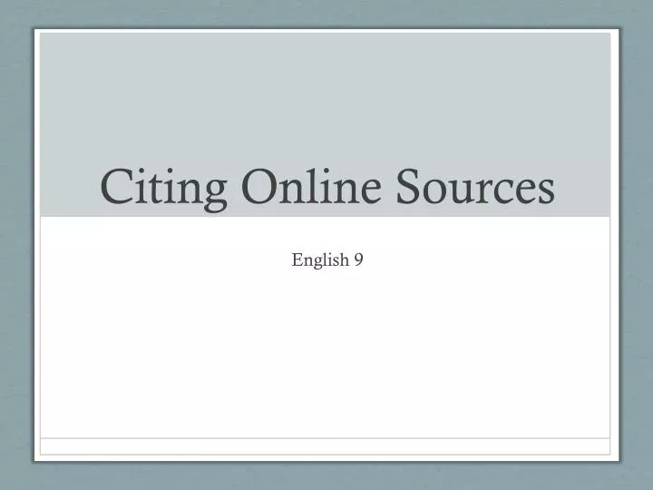 citing online sources