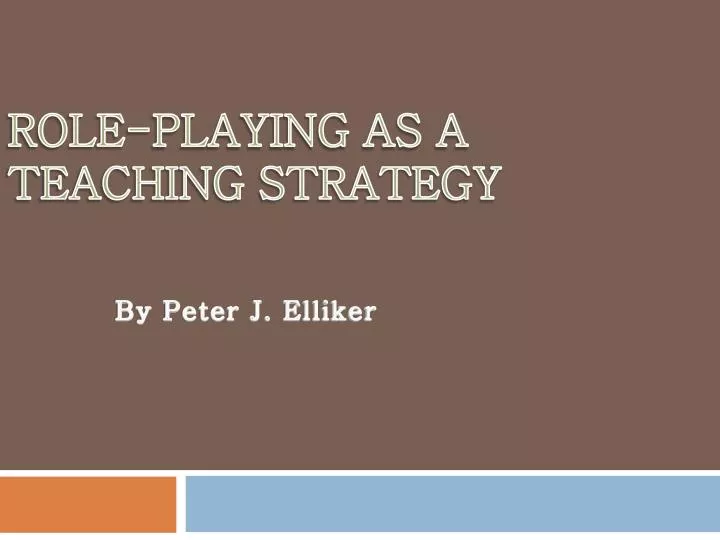 role playing as a teaching strategy