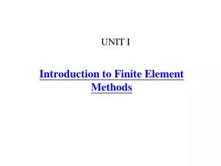 Introduction to Finite Element Methods