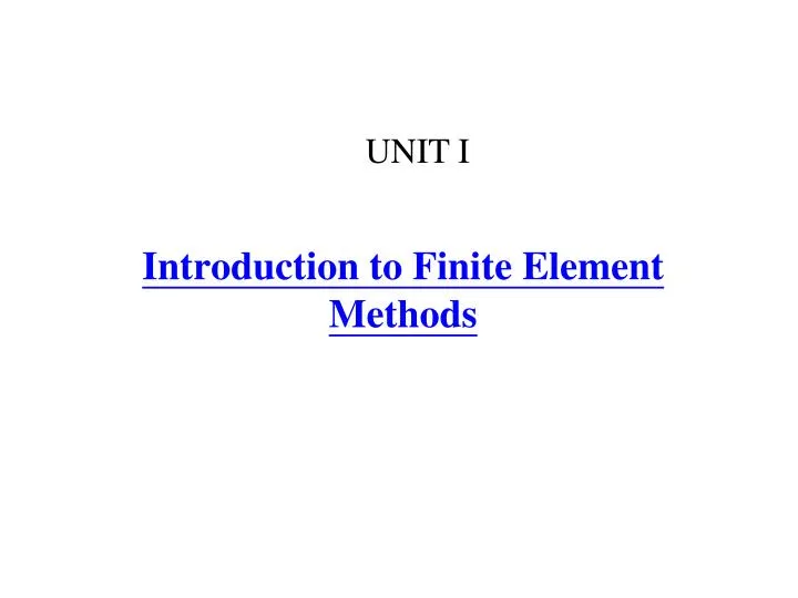 introduction to finite element methods