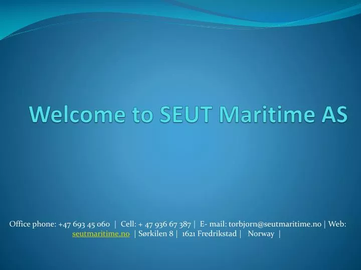 welcome to seut maritime as
