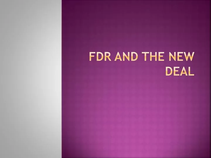 fdr and the new deal