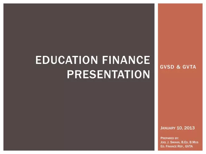 education finance presentation