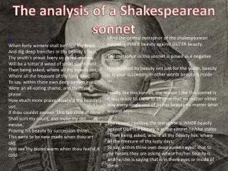 The analysis of a Shakespearean sonnet