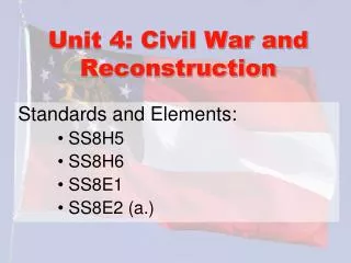 Unit 4: Civil War and Reconstruction