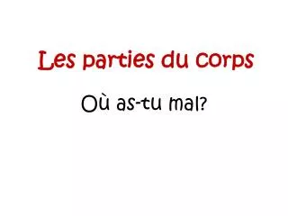 les parties du corps
