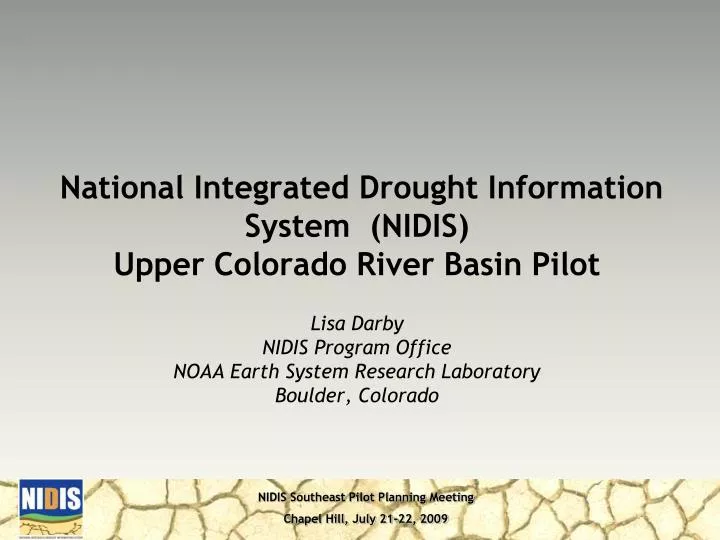 national integrated drought information system nidis upper colorado river basin pilot