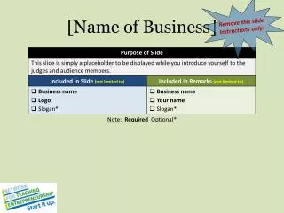 [Name of Business]