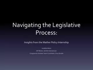 Navigating the Legislative Process: