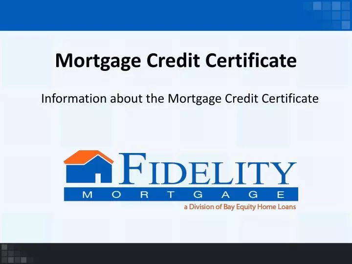 mortgage credit certificate