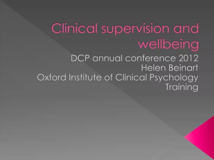 clinical supervision and wellbeing