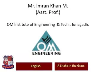 Mr. Imran Khan M. (Asst. Prof.)