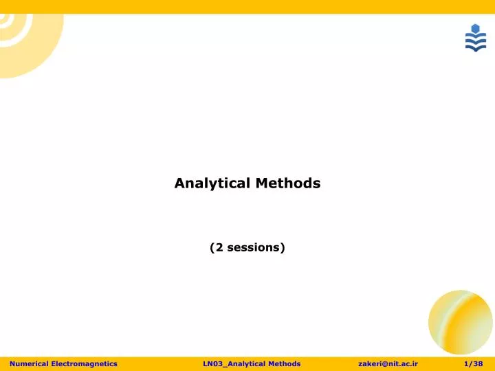 analytical methods 2 sessions