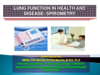 LUNG FUNCTION IN HEALTH AND DISEASE: SPIROMETRY