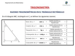 trigonometr a