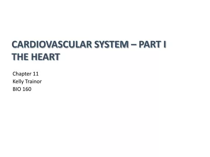 cardiovascular system part i the heart