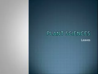 plant sciences