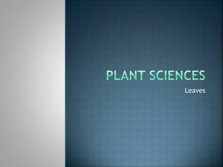 plant sciences