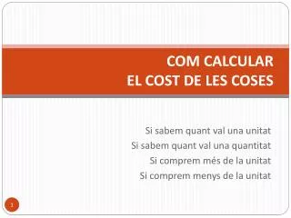 com calcular el cost de les coses