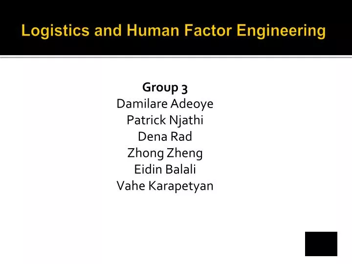 logistics and human factor engineering