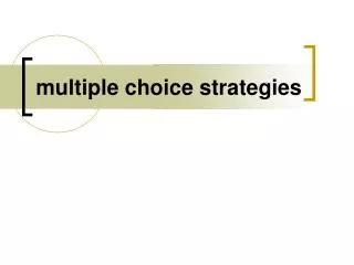 multiple choice strategies