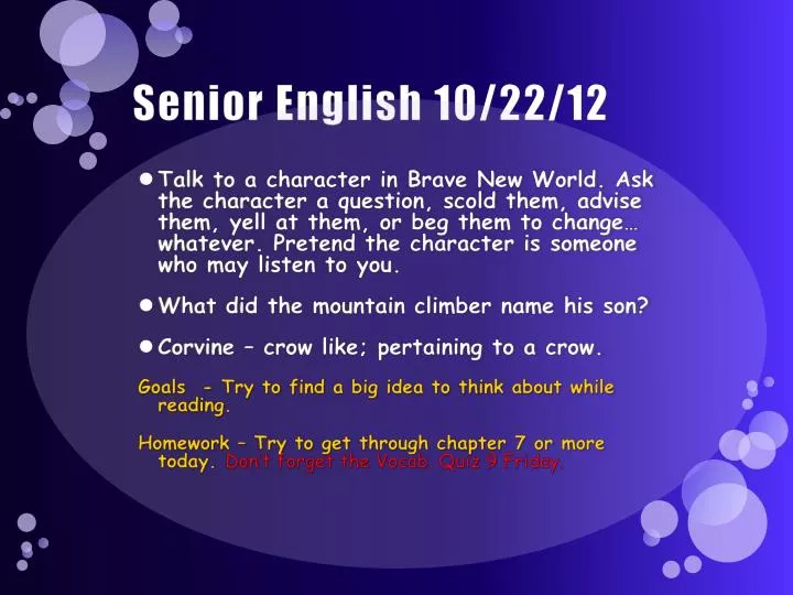 senior english 10 22 12