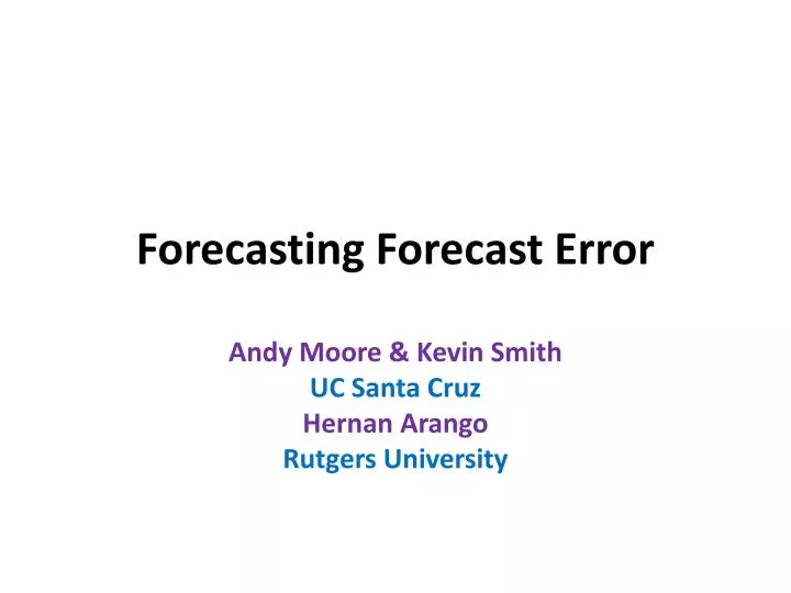 forecasting forecast error