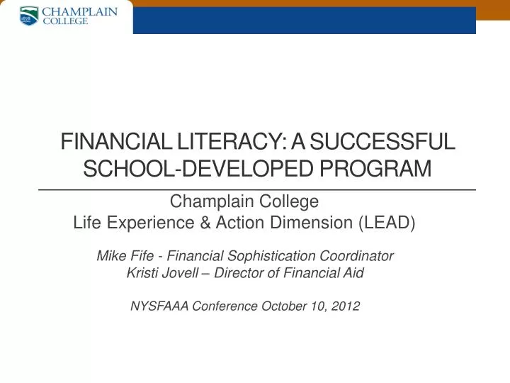 financial literacy a successful school developed program