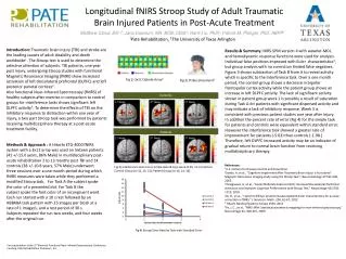 Longitudinal fNIRS Stroop Study of Adult Traumatic Brain Injured Patients in Post-Acute Treatment