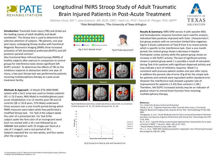 longitudinal fnirs stroop study of adult traumatic brain injured patients in post acute treatment