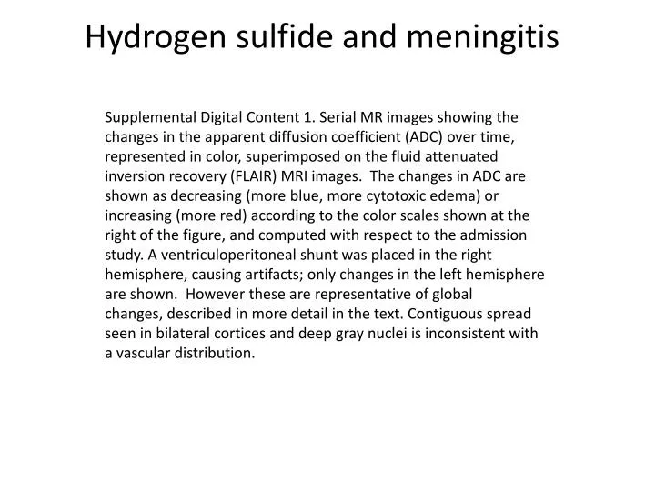 hydrogen sulfide and meningitis
