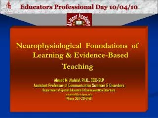 Educators Professional Day 10/04/10