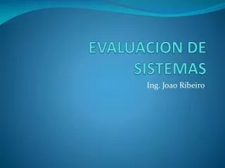 evaluacion de sistemas