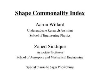 Shape Commonality Index