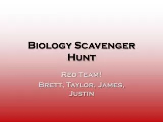 Biology Scavenger Hunt