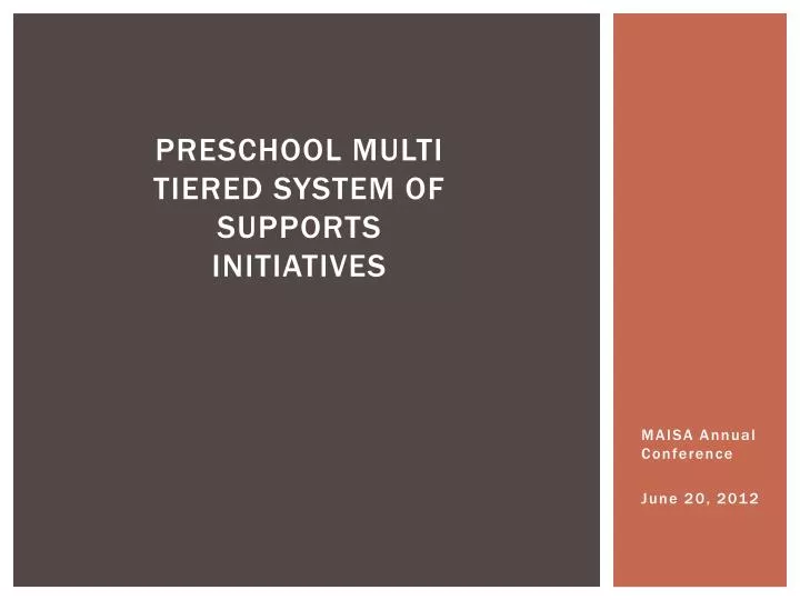 preschool multi tiered system of supports initiatives