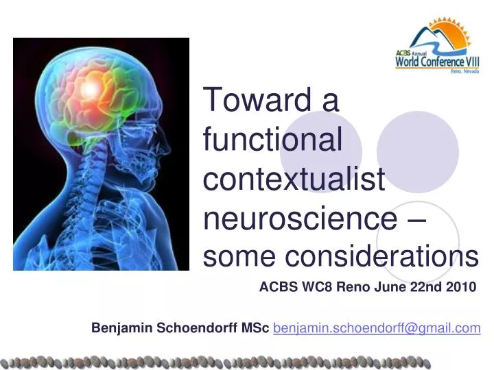 toward a functional contextualist neuroscience s ome considerations