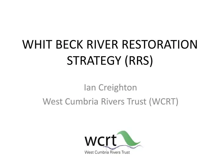 whit beck river restoration strategy rrs