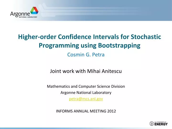 higher order confidence intervals for stochastic programming using bootstrapping