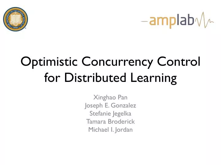 optimistic concurrency control for distributed learning