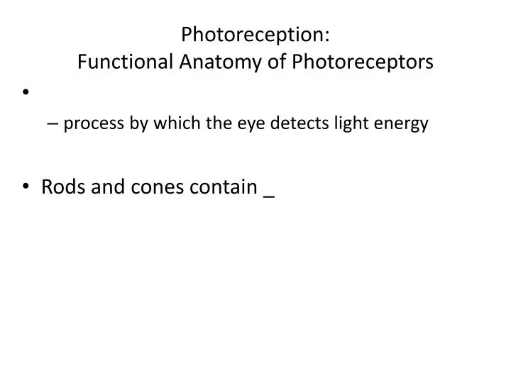 photoreception functional anatomy of photoreceptors