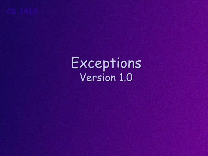 exceptions version 1 0