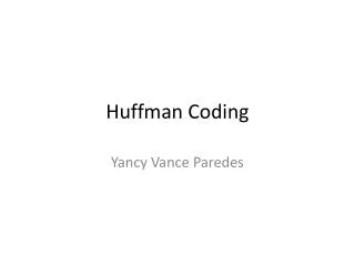 Huffman Coding