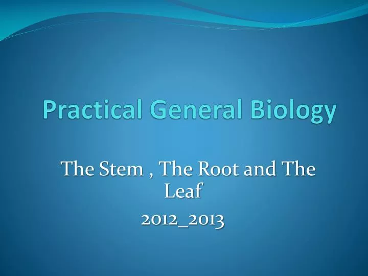 practical general biology