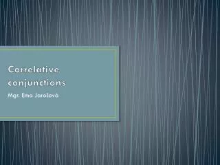 Correlative conjunctions