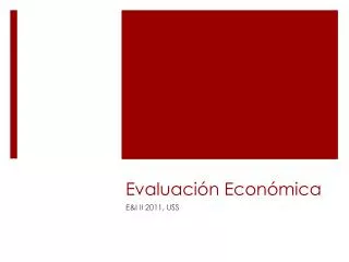 Evaluación Económica