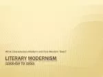 Literary Modernism (1900-ish to 1950) - slide 1